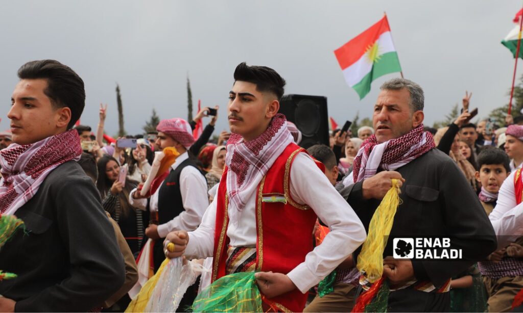 Syrian Kurds celebrate Nowruz in Maydanki village in Afrin, Aleppo countryside - March 21, 2025 (Enab Baladi/Dayan Junpaz)