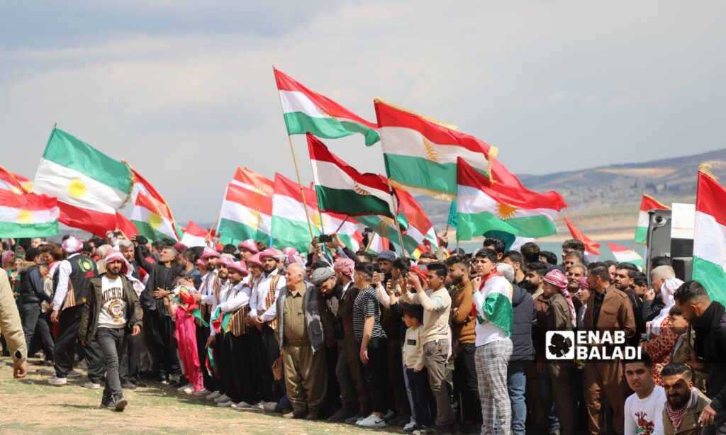 Syrian Kurds celebrate Nowruz in Maydanki village in Afrin, Aleppo countryside - March 21, 2025 (Enab Baladi/Dayan Junpaz)