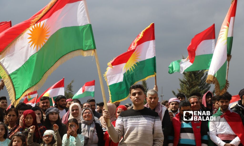 Syrian Kurds celebrate Nowruz in Maydanki village in Afrin, Aleppo countryside - March 21, 2025 (Enab Baladi/Dayan Junpaz)