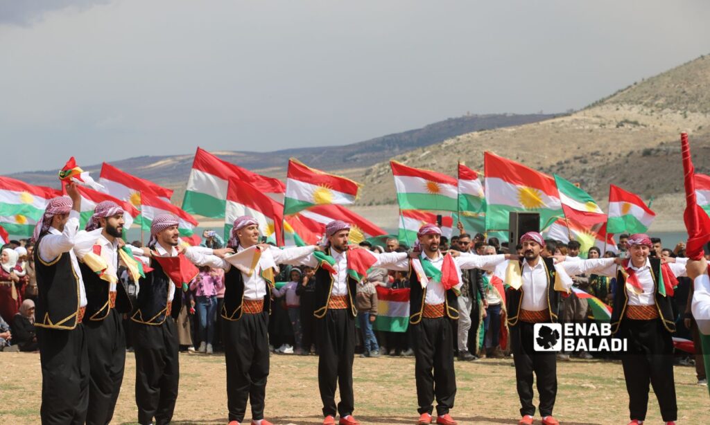 Syrian Kurds celebrate Nowruz in Maydanki village in Afrin, Aleppo countryside - March 21, 2025 (Enab Baladi/Dayan Junpaz)