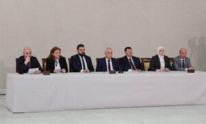 The expert committee responsible for drafting the constitutional declaration - March 13, 2025 (Syrian Prime Ministry)