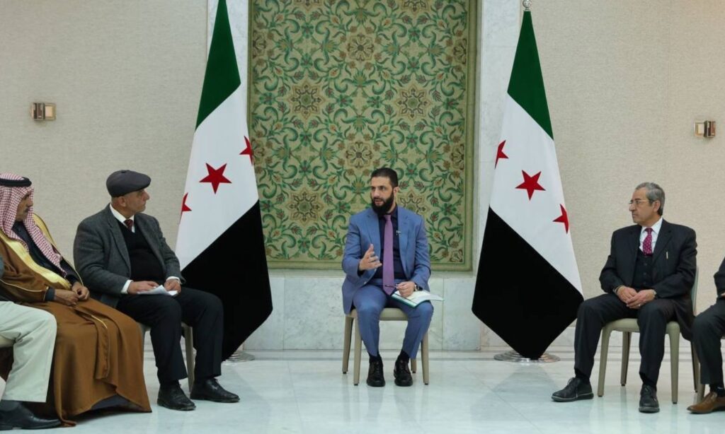 From the meeting between Syrian President Ahmed al-Sharaa and As-Suwayda Governor Dr. Mustafa al-Bakour, along with several As-Suwayda activists at the People’s Palace in Damascus - March 11, 2025 (SANA)