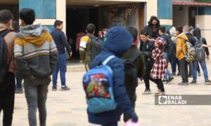 Students at the Abqari Private School in the City of al-Dana, Idlib countryside, February 10, 2025 (Enab Baladi/Mohamed Masto)