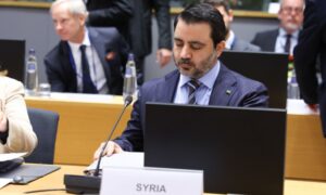 Syrian Foreign Minister, Asaad al-Shibani, during his attendance at the Ninth Brussels Conference - March 17, 2025 (European Union)