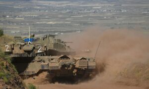 Israeli tank in the occupied Syrian Golan Heights - May 2022 (Flash 90)