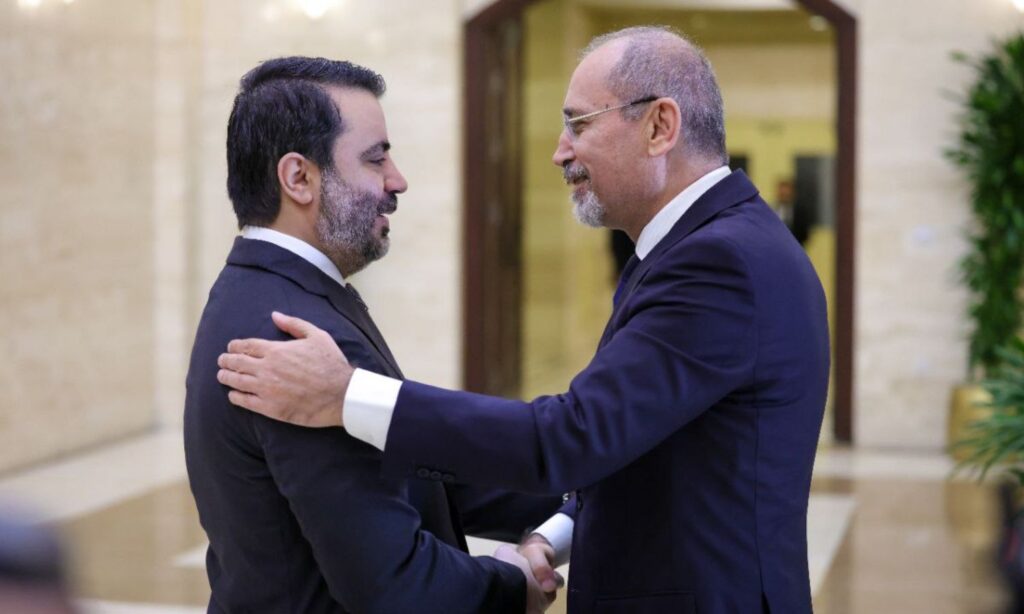Jordan's Foreign Minister meets his Syrian counterpart in Damascus during his second visit after the fall of the ousted Assad regime - April 17, 2025 (Syrian Foreign Ministry)
