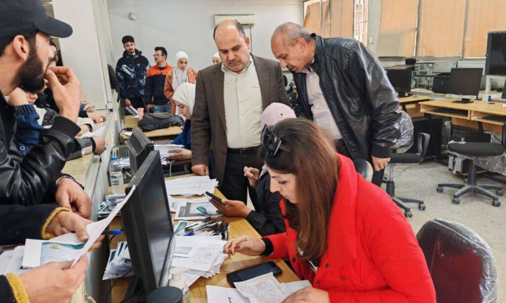 Employees at the Education Directorate in Homs during the processing of legal papers - April 13, 2025 (Ministry of Education)
