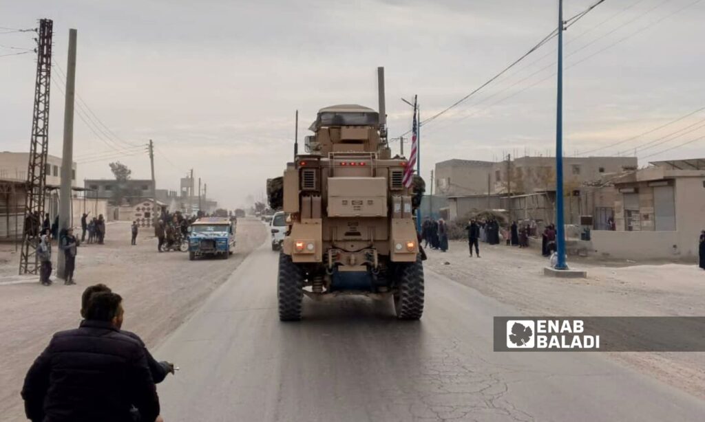 Armored vehicles belonging to the International Coalition in the town of Jdeid Bakara - December 8, 2024 (Enab Baladi)