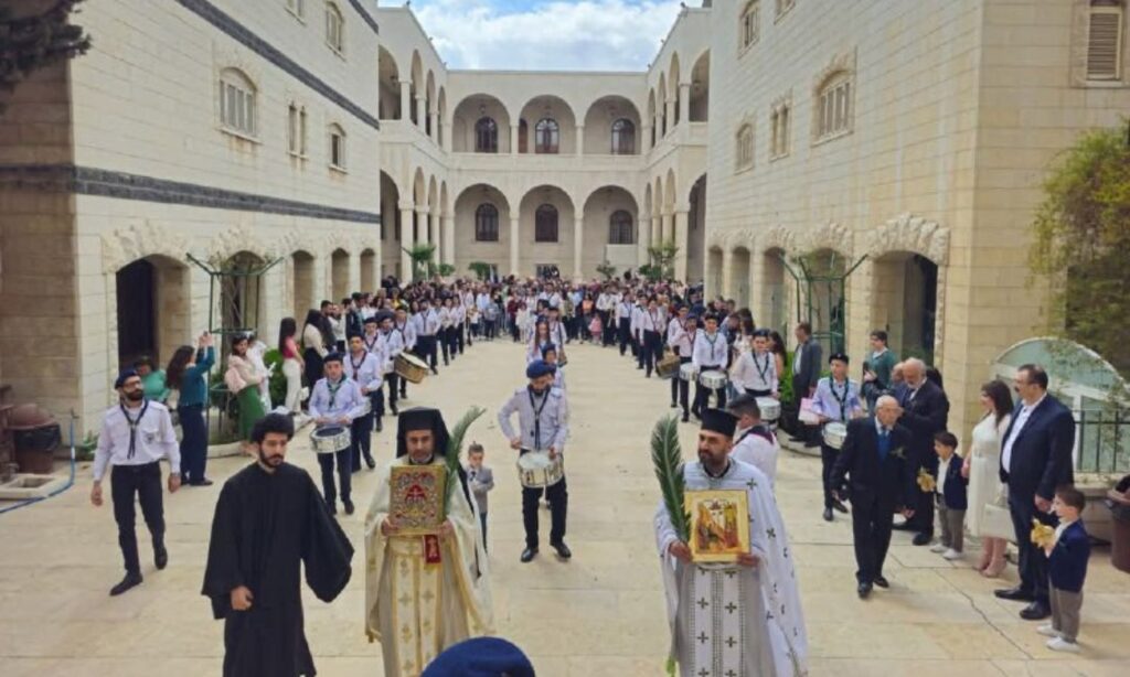 Celebrations of Christians during Palm Sunday at the Maryamiyya Cathedral in the Bab Sharqi area - April 13, 2025 (Maryamiyya Cathedral/Facebook)