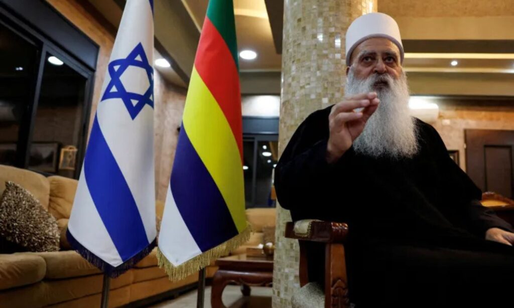 The spiritual leader of the Druze community in Israel, Sheikh Muwaffaq Tarif – March 2025 (Reuters)