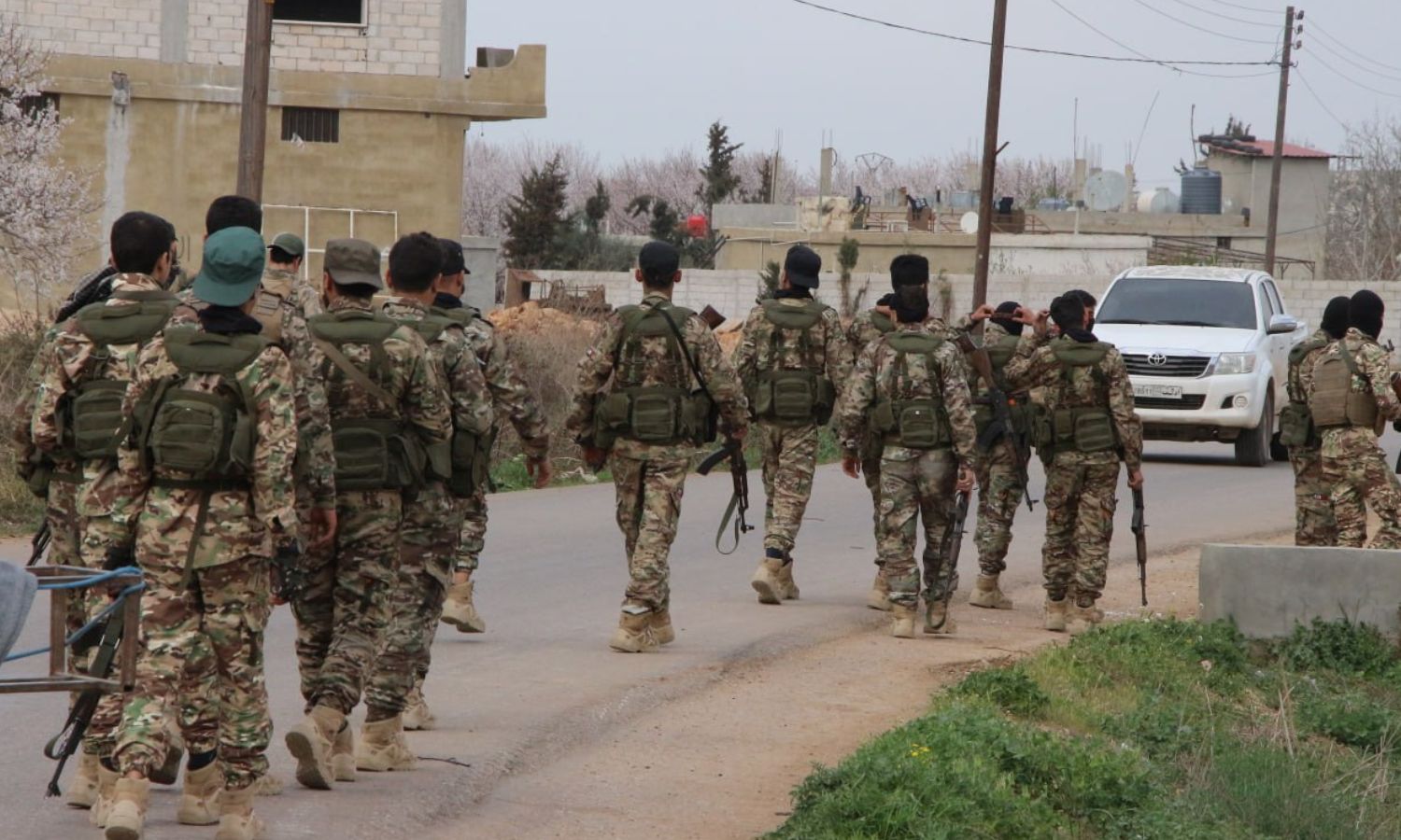 Syrian army forces preparing to expel Hezbollah elements from the town of Housh al-Sayyid Ali in the countryside of al-Qusayr, west of Homs - March 17, 2025 (SANA)