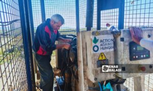 Maintenance for the diesel engine before operating it in the Koya town well - April 28, 2025 (Enab Baladi/Mahjoub al-Hashish)