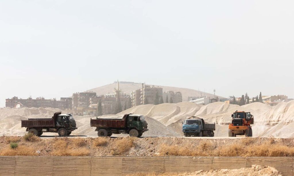 Excavation works in the Marota City project in al-Mazzeh, Damascus (Marota City)