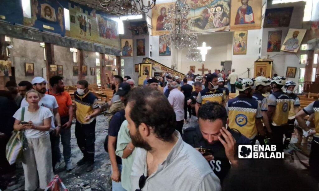 An explosion targeted St. Elias church in Damascus, resulting in casualties - June 22, 2025 (Enab Baladi/Anas al-Khouli)