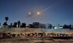 Sightings of exchanged missiles between Israel and Iran in the skies over As-Suwayda