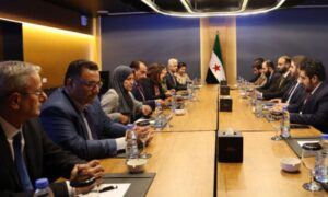 Meeting of the specialized committee to finalize the agreement with the Syrian Democratic Forces with a delegation from the SDF - Damascus, June 1, 2025 (SANA)