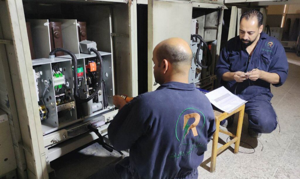 Work on replacing the 20 kV circuit breakers at the Haffa Substation in Latakia - June 2, 2025 (Latakia Governorate)