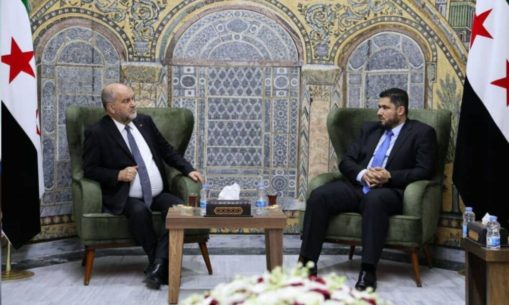 Meeting between the Governor of Idlib and the Turkish Ambassador to Syria to discuss prospects for joint cooperation and opportunities to develop trade exchange between the two countries – July 24, 2025 (Idlib Governorate)