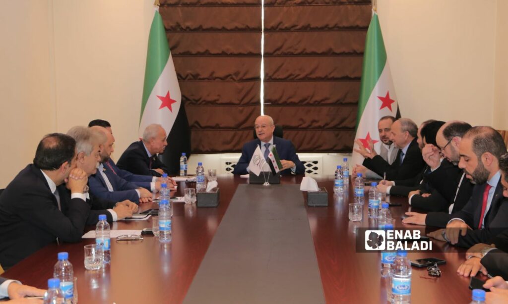 Meeting between the Syrian Minister of Transport and a Jordanian industrial delegation in Damascus – May 27, 2025 (Enab Baladi / Marina Marhej)