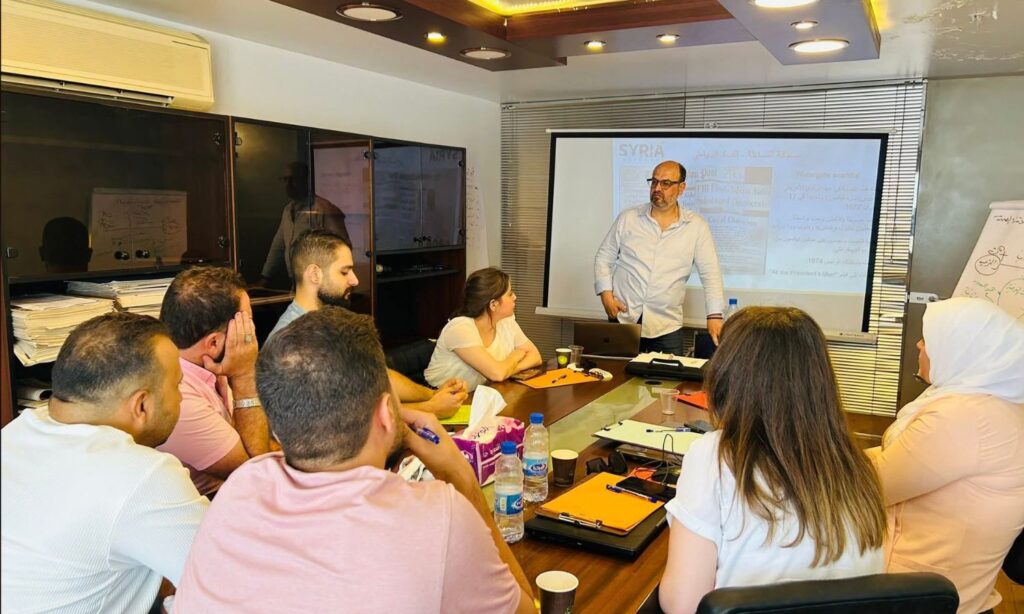 “Syria Indicator” Launches Second Investigative Journalism Training in Damascus – July 6, 2025 (Syria Indicator / Facebook)