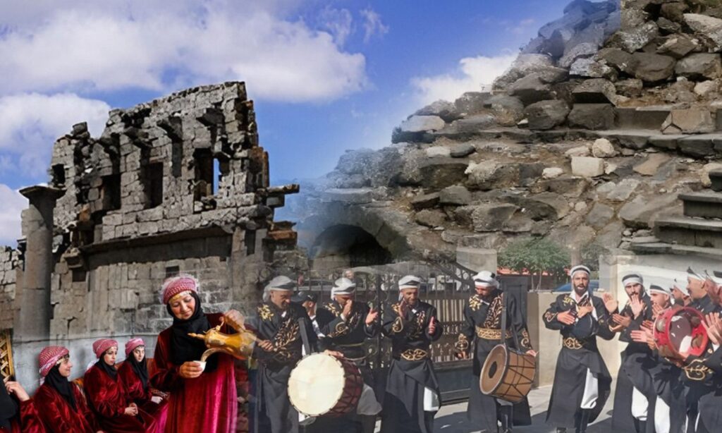 The shared heritage in southern Syria is not limited to cuisine, hospitality, and weddings but also extends to include traditional folk singing (Enab Baladi edit)