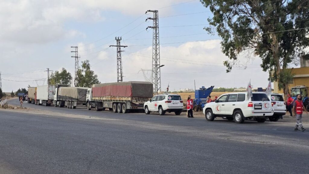 Syrian Arab Red Crescent aid convoy enters Suwayda – August 27, 2025 (SANA)