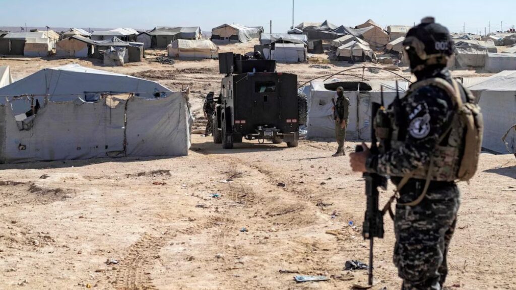 Asayish members during a security operation in al-Hol camp – September 22, 2022 (AFP)
