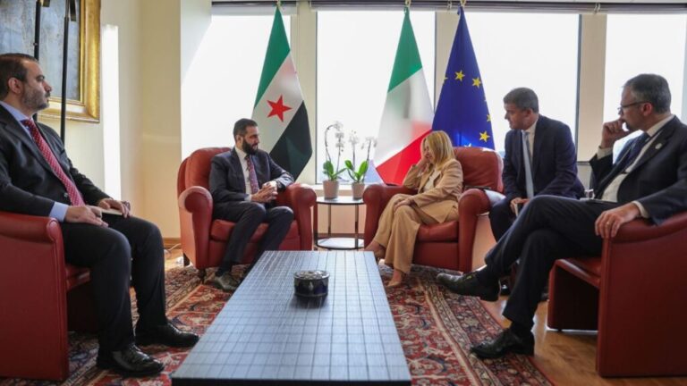 Syrian President Ahmad al-Sharaa meets Italian Prime Minister Giorgia Meloni – September 23, 2025 (Syrian Presidency)