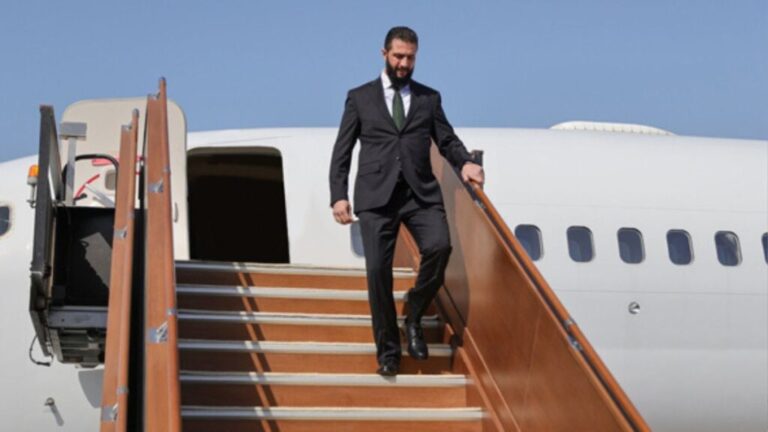 Illustrative photo of Syrian President Ahmad al-Sharaa’s arrival in the UAE – April 13, 2025 (SANA)