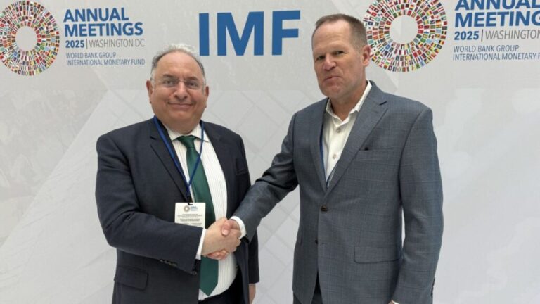 ChatGPT said: Syrian Finance Minister Mohammed Yosr Bernieh meets U.S. Deputy Assistant Secretary of the Treasury Eric Meyer in Washington – October 19, 2025 (LinkedIn)