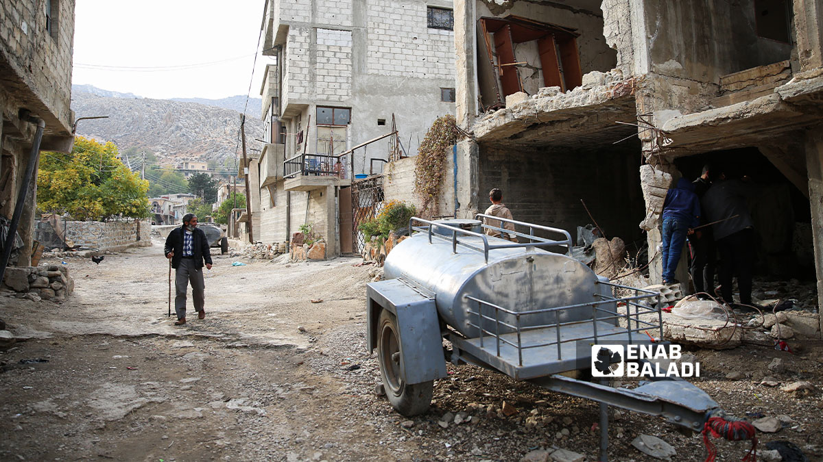 A house where Israeli soldiers received first aid after clashes with local residents in the town of Beit Jinn (southwestern rural Damascus, near the occupied Syrian Golan Heights), before being transferred to Israel (Enab Baladi/Noor Hamza)