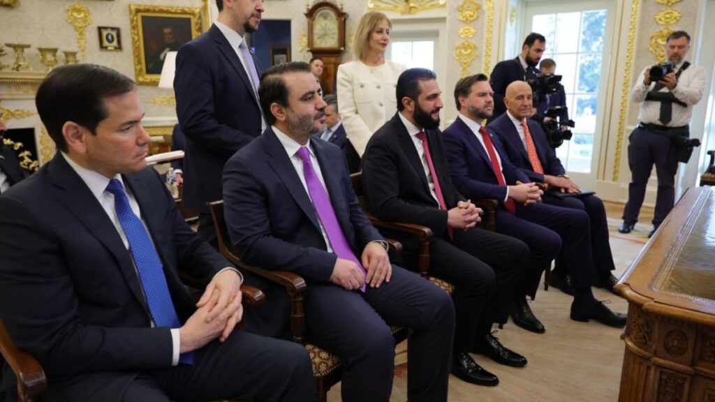 Meeting of the Syrian delegation with U.S. President Donald Trump at the White House, November 10, 2025, Syrian Presidency