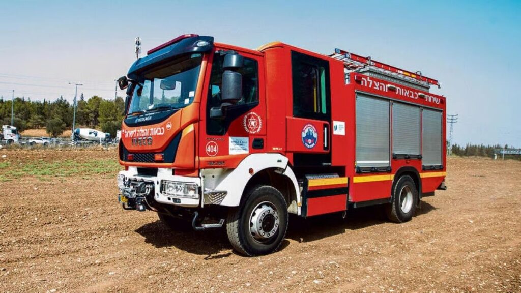 The SAR fire truck that will be provided to trainees from Suwayda, 20 November 2025 (Ynet Global / Ido Erez)