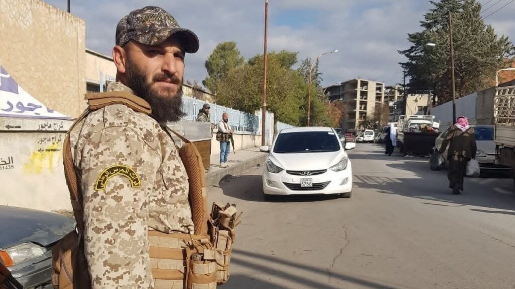 National Guard forces deploy in neighborhoods of Suwayda city (southern Syria), 14 December 2025 (al-Rasid)