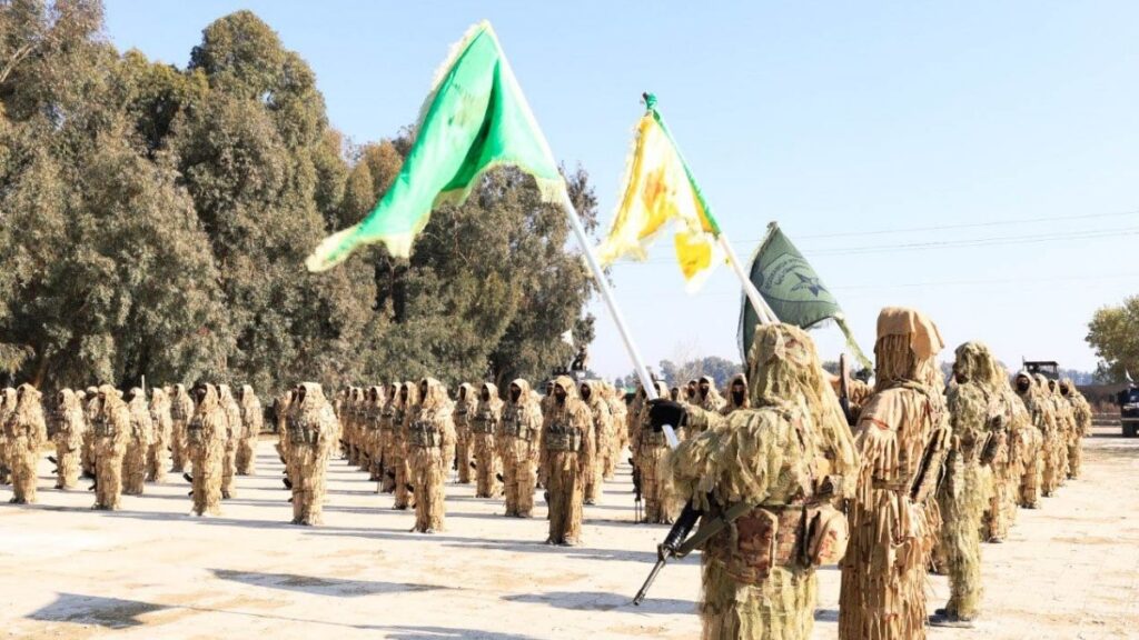 A member of the Syrian Democratic Forces (SDF) during the graduation of a special forces course, 23 December 2025 (SDF, Media Center)