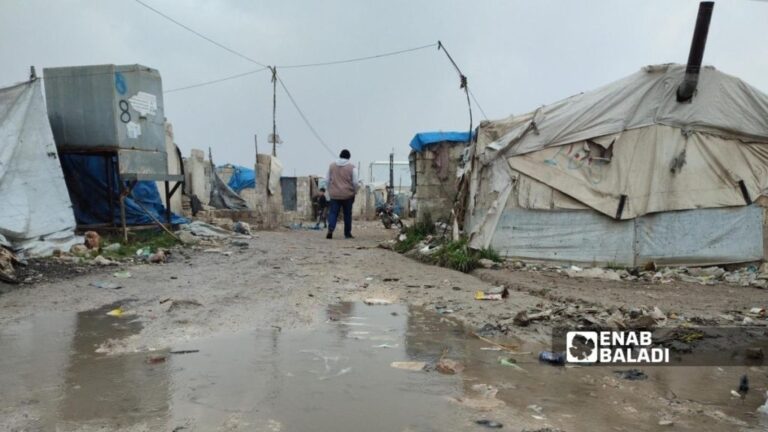 Camp residents continue to suffer a year after the fall of the Assad regime, especially during the recent low pressure systems in late 2025 (Enab Baladi).