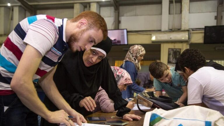 Syrians register at the UNHCR office in Cairo, 2 November 2020 (UNHCR)