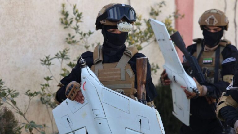 Syrian Interior Ministry says it found drones at the site of a cell it accused of targeting the Mazzeh area, 1 February 2026 (Syrian Interior Ministry).