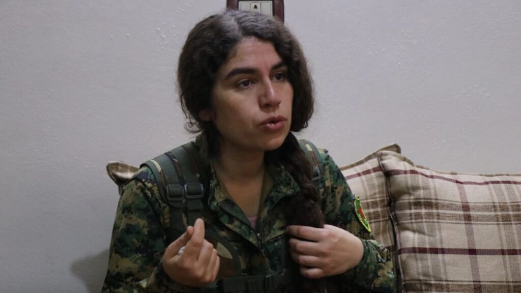 YPJ spokesperson Rukhsan Mohammed, 3 February 2026 (The Telegraph)