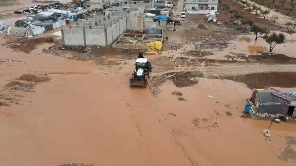 Flooding in the Aleppo countryside, March 15, 2026 (Syrian Civil Defense)