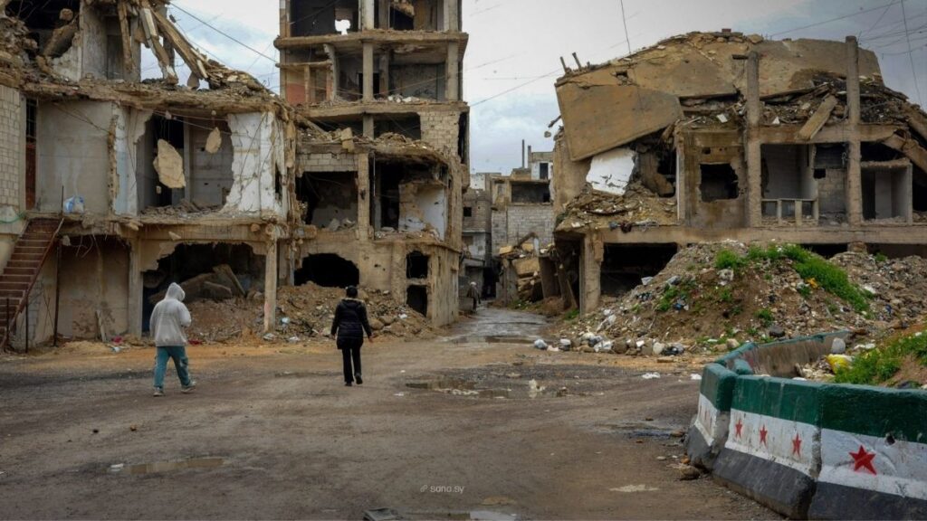 Destruction in al-Tadamon neighborhood in Damascus, March 26, 2026. (SANA)