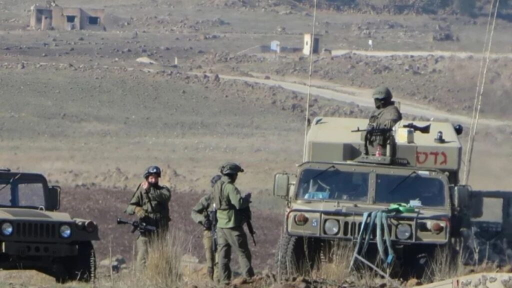 Israeli forces advance into the Quneitra countryside, April 7, 2026. (al-Ikhbariya)