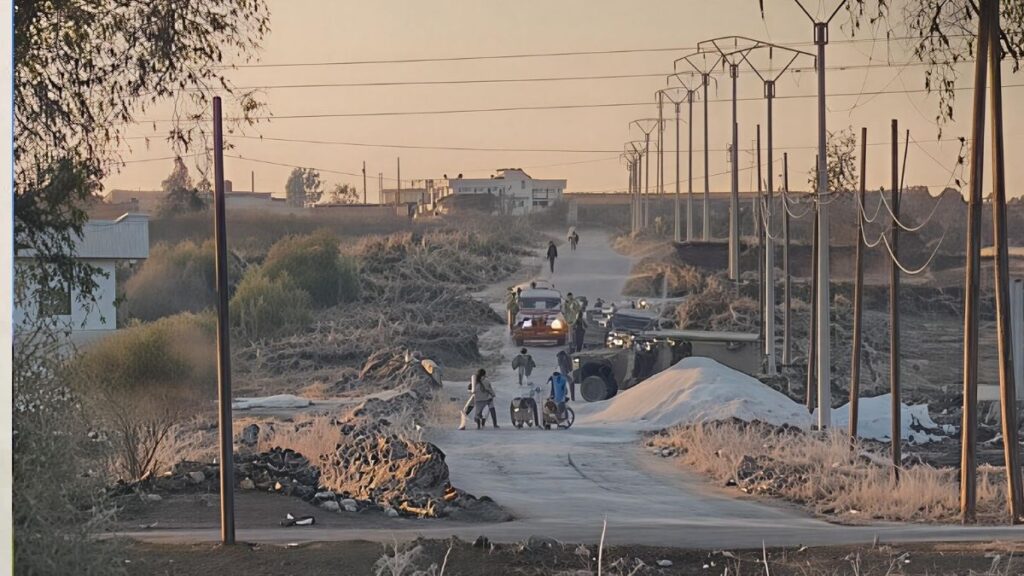 An Israeli army patrol advances into rural Quneitra, April 24, 2026. (SANA)
