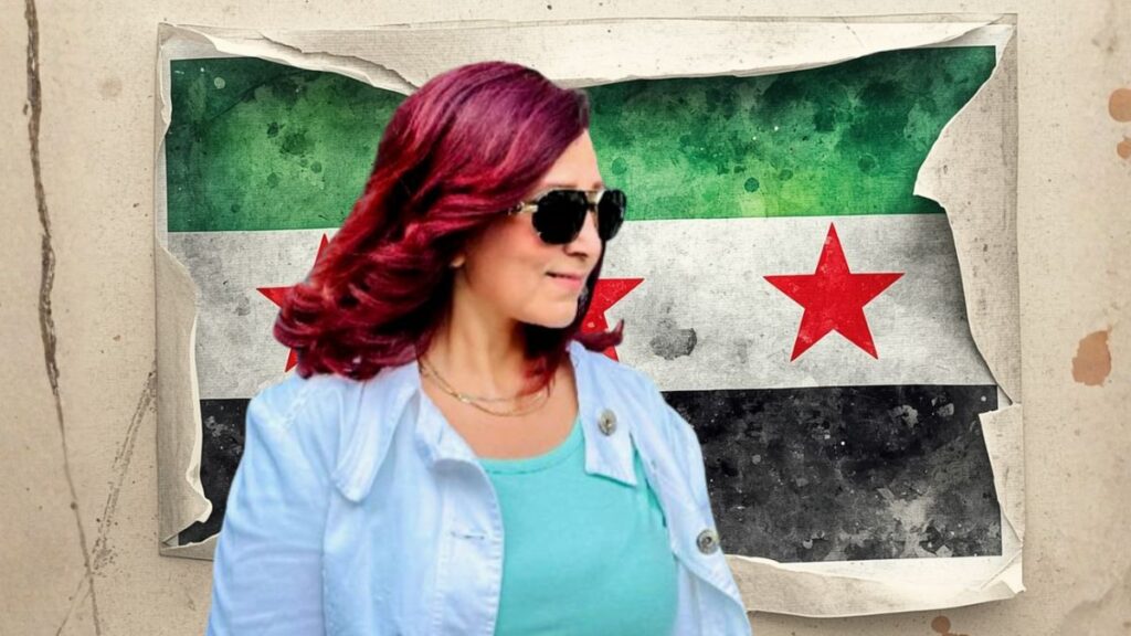 Syrian writer and activist Khawla Barghouth. (Edited by Enab Baladi)