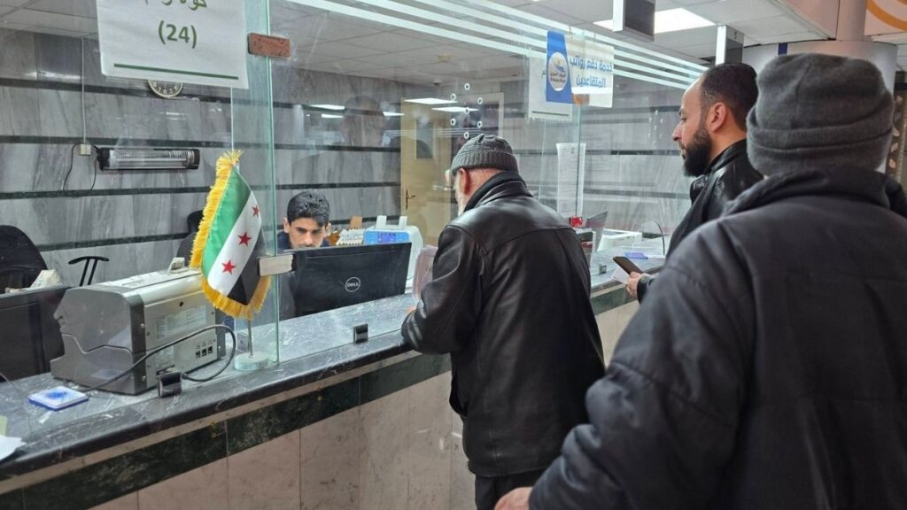 Syrian retirees receive their salaries from the Syrian Postal Corporation, 12 April 2026 (Syrian Postal Corporation)