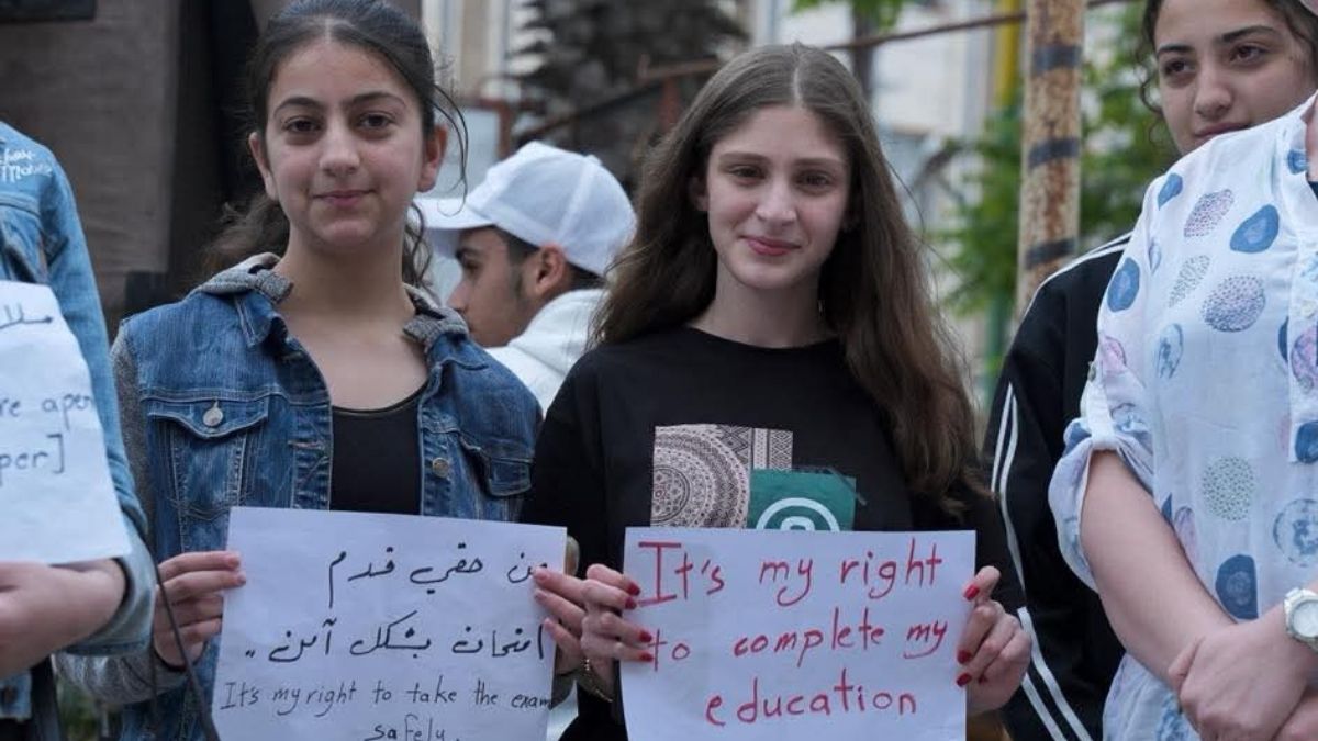A student protest in al-Karama Square in central Suwayda, May 16, 2026 (Suwayda Press)