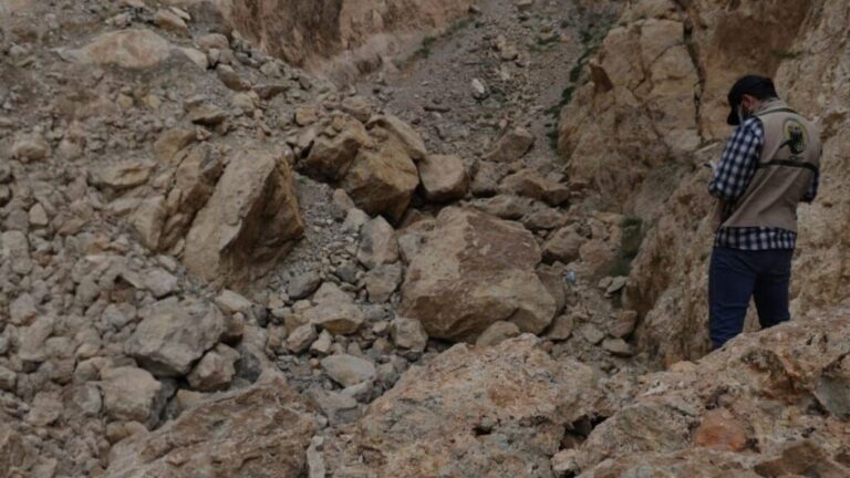 The site where human remains were found in Ish al-Werwer, Rural Damascus, May 21, 2026. (The National Commission for the Missing)