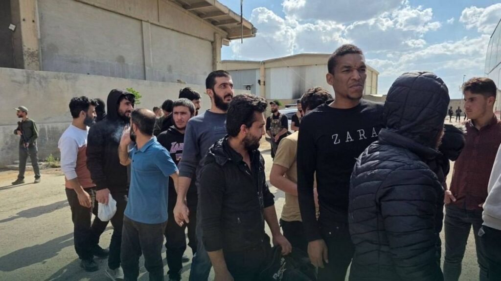 The release of a number of SDF fighters held by the Syrian government, May 25, 2026. (Al-Hasakah Media Directorate)