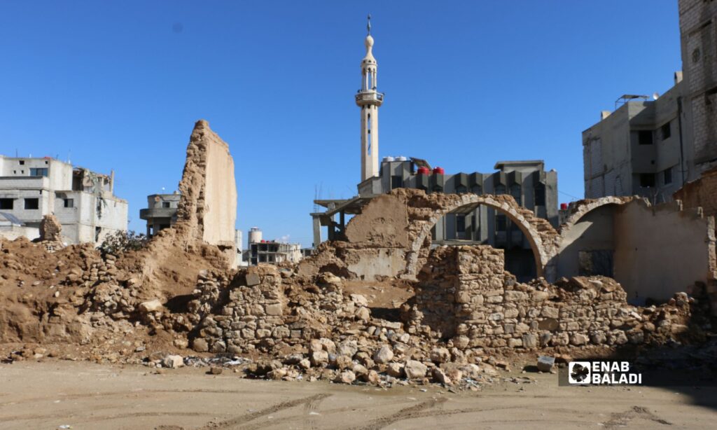 Remains of an old Daraya house near al-Masihiyah Garden on al-Thawra Street, January 19, 2026. (Enab Baladi)