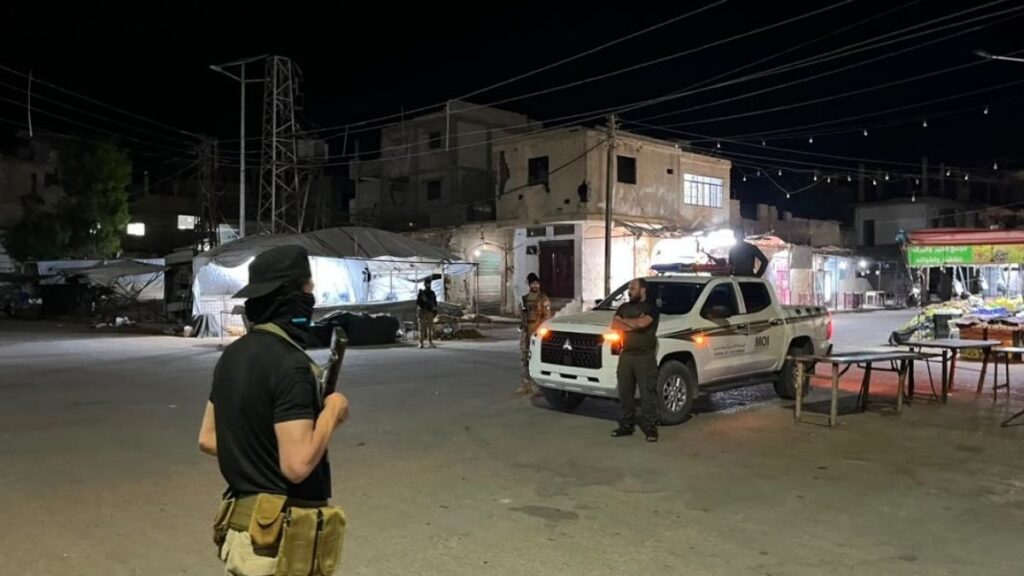 Internal Security personnel deployed in Palmyra city in Homs after security tension, June 16, 2026 (Homs Media Directorate / Facebook)